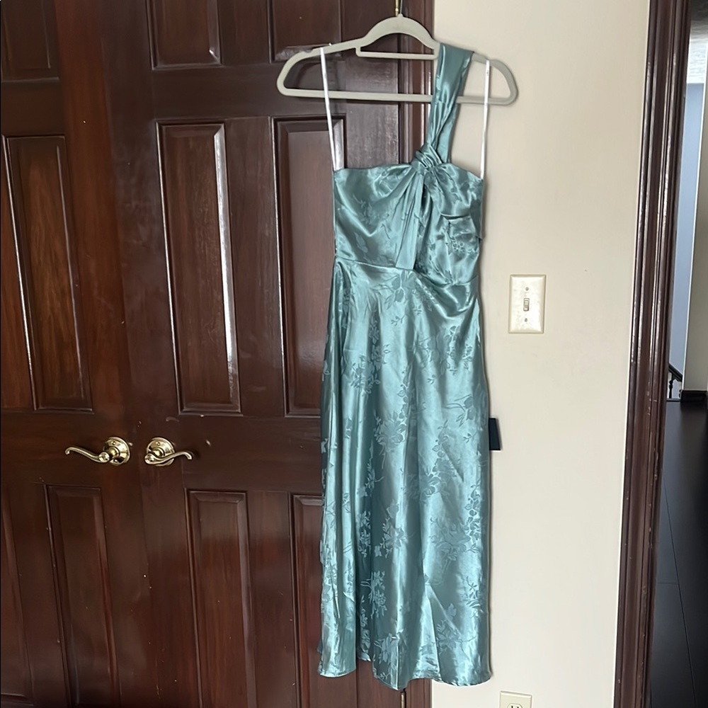 Green One Shoulder Sheath Dress for Cocktail
